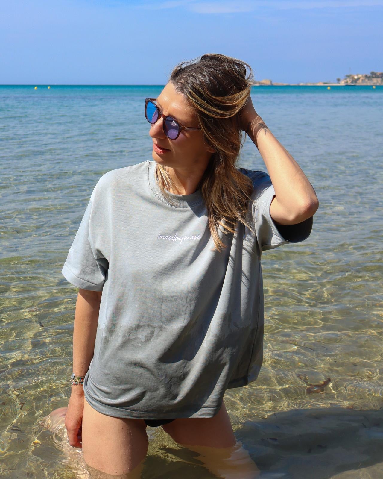 Tee shirt empreinte mastic brodé devant