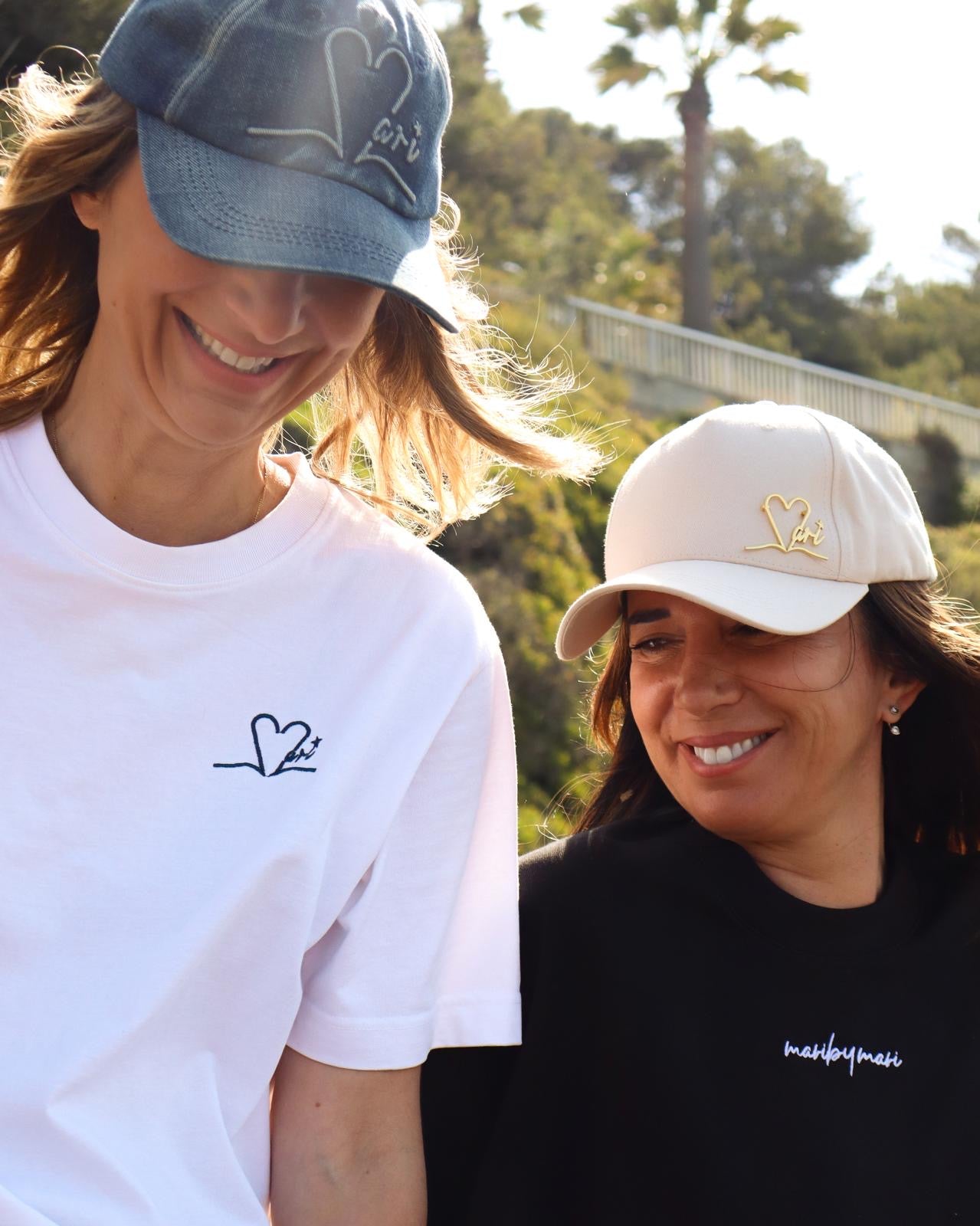Tee shirt signature  blanc brodé marine
